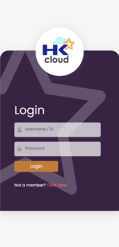 HK Star Cloud Login screen